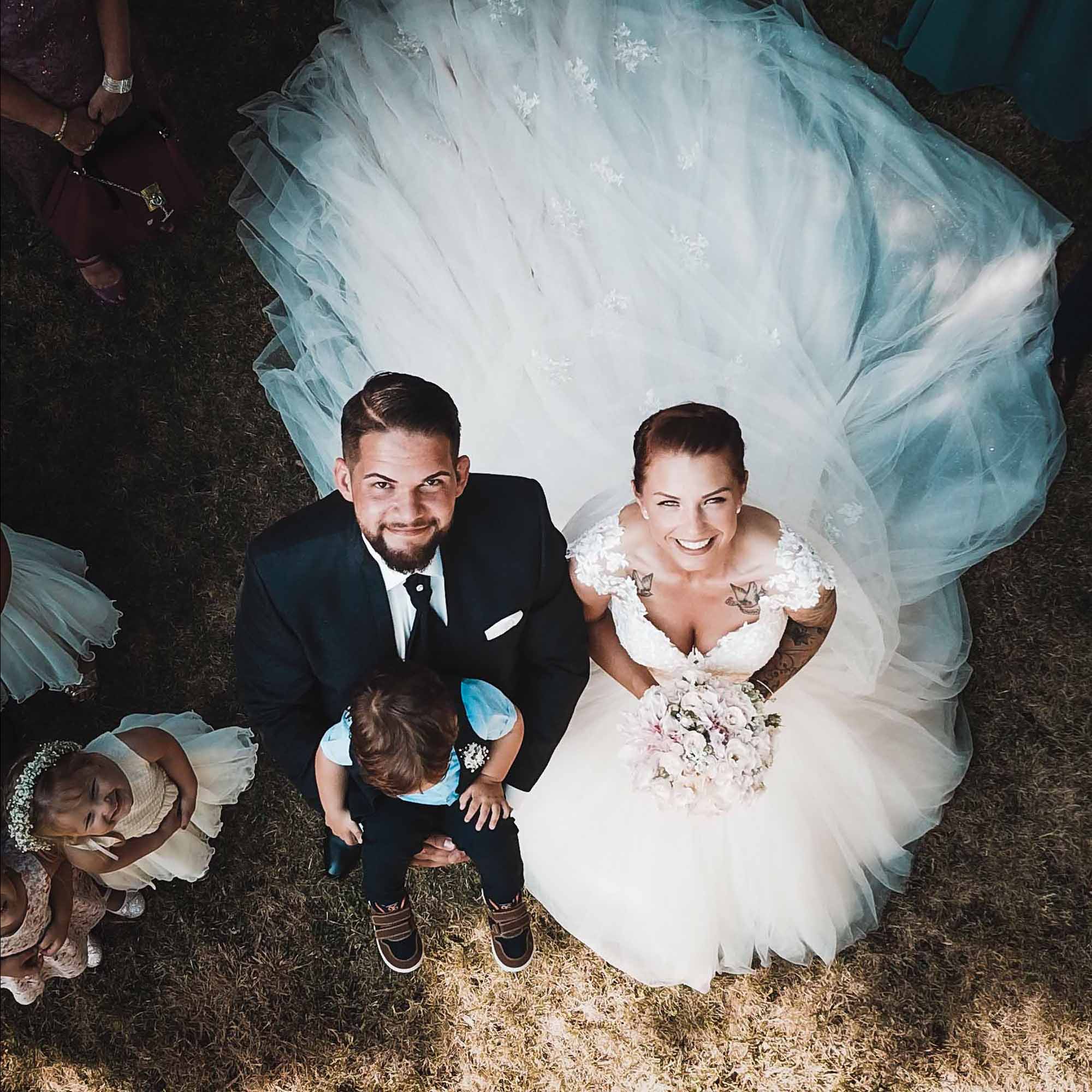 Drohne für Hochzeit, Hochzeitsfotos mit Drohne