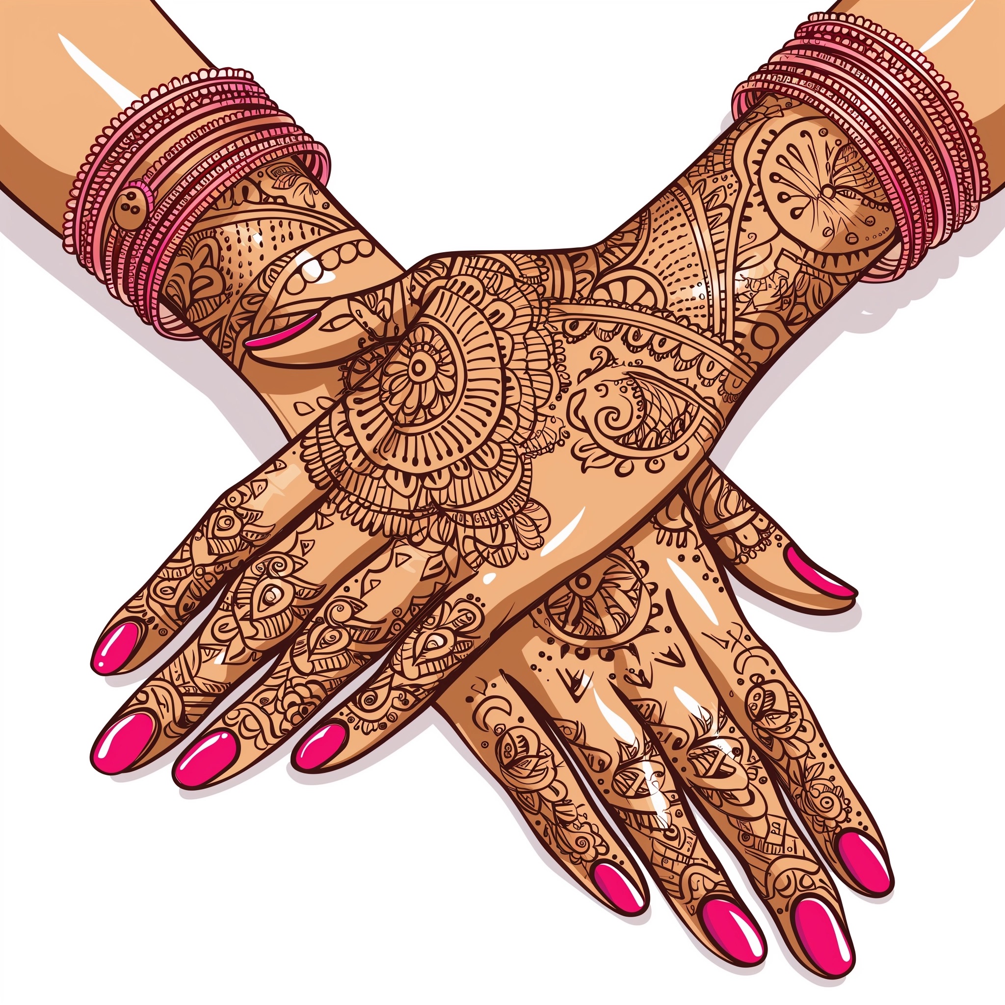Beautiful Henna Hand Clipart Drawing