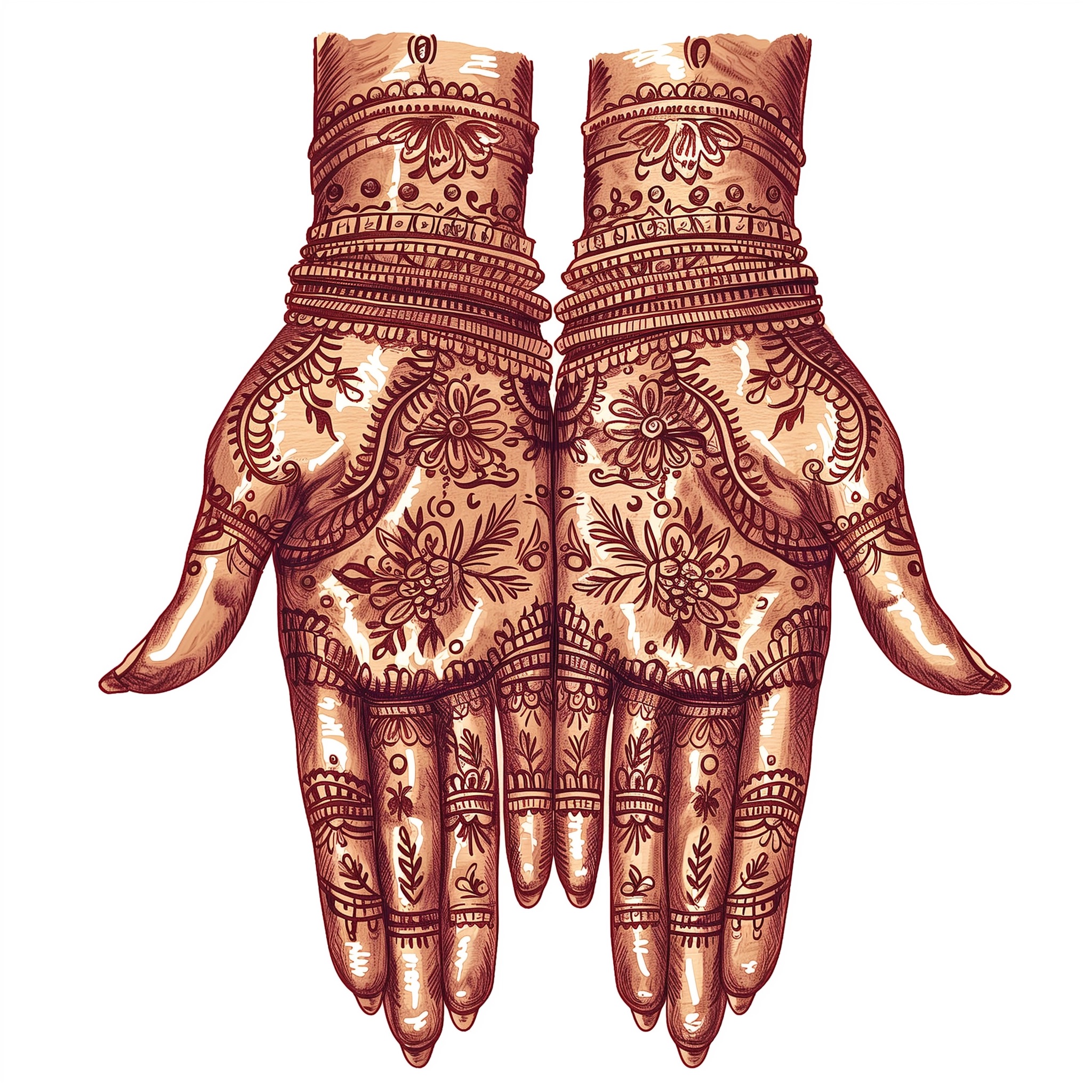 Beautiful Henna Hand Art Clipart