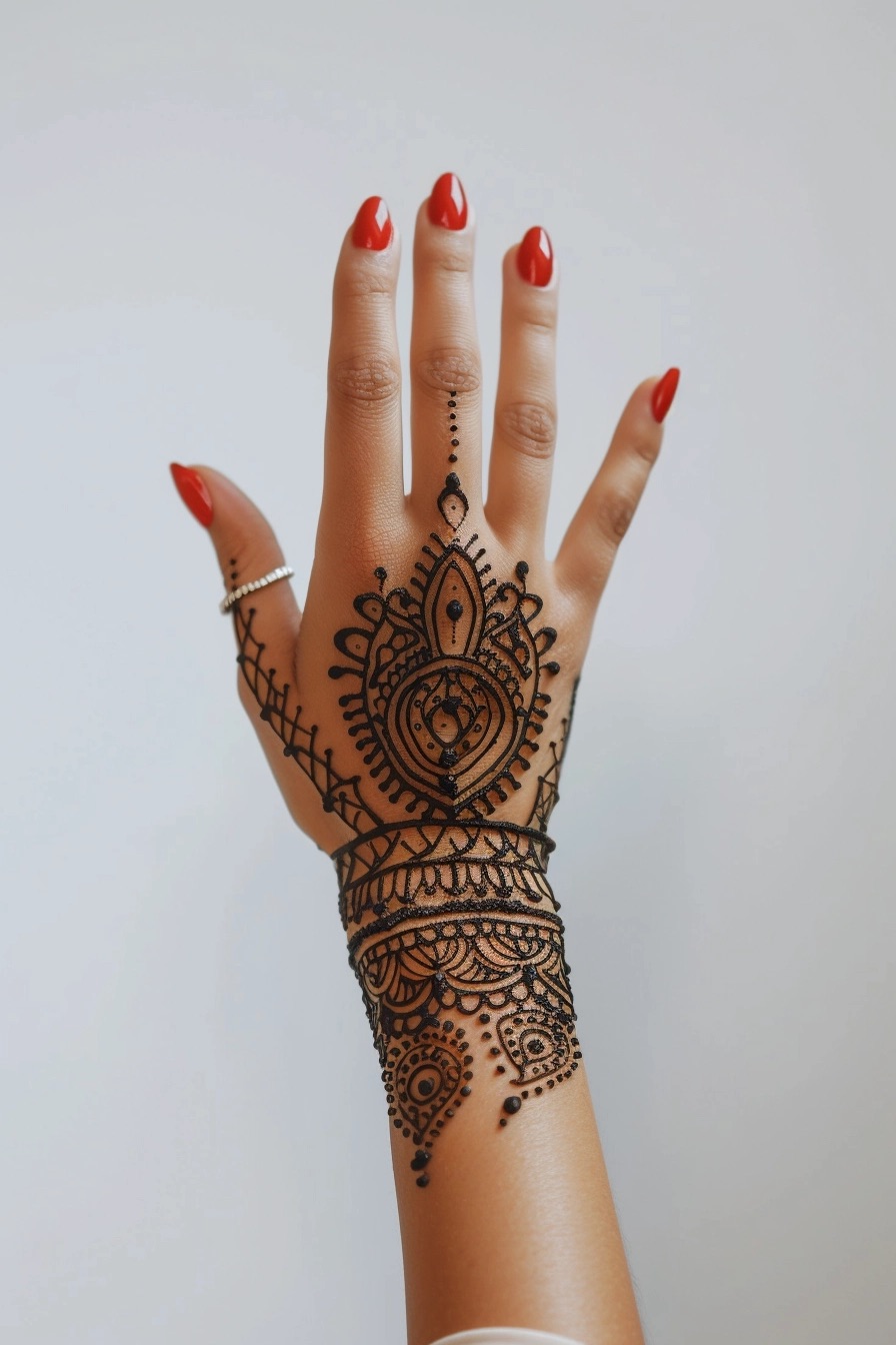 Beautiful Henna Art Hand-2