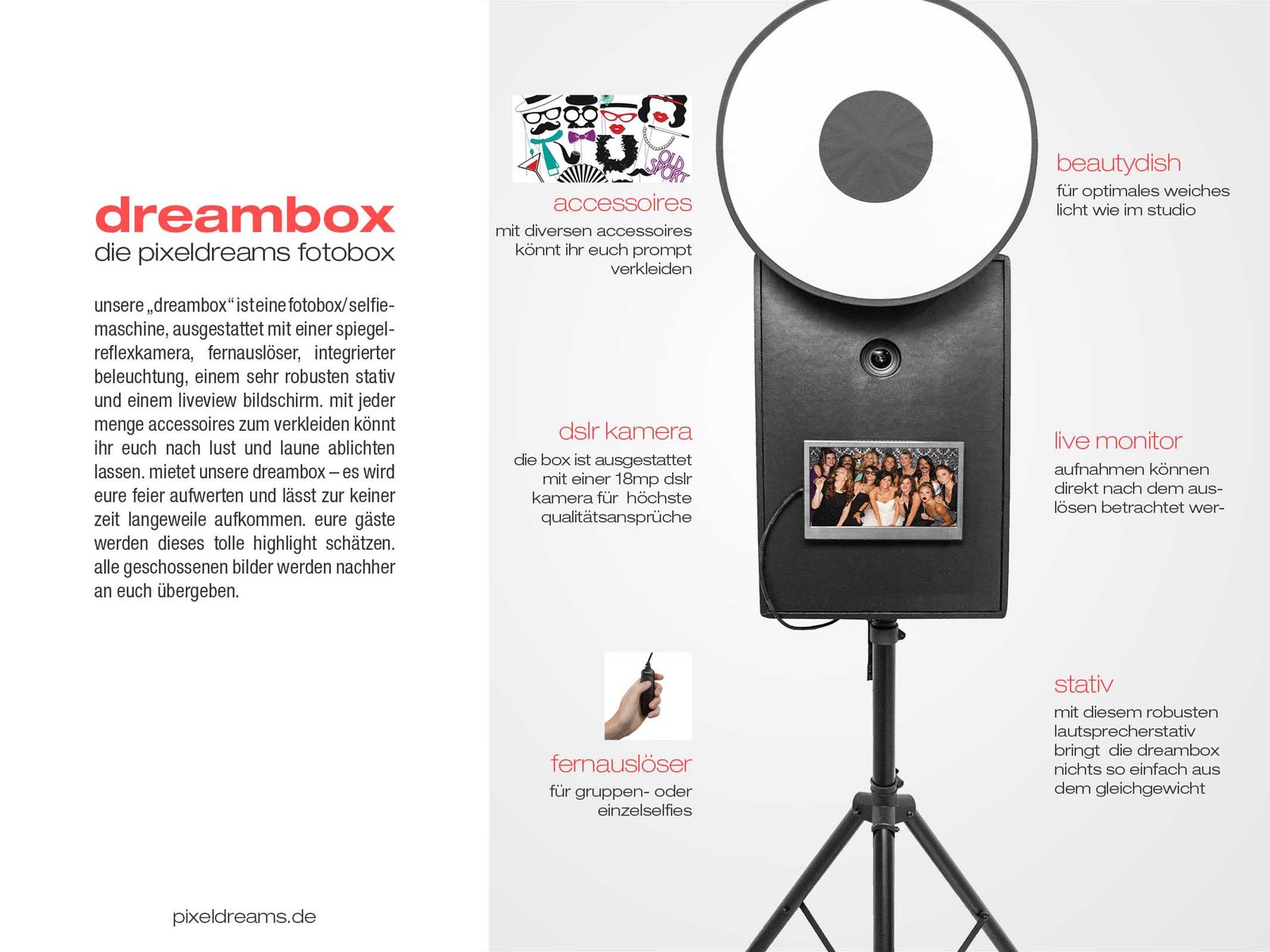 Günstige Photo Booth Fotobox in Köln, Bonn, Düsseldorf mieten leihen. Die Fotobox ist in Köln Bonn Düsseldorf und Umgebung günstig zu vermieten. Wir verleihen Sie einschließlich Accessoires wie Props und andere Verkleidungsmaterialien gibt es im Preis inbegriffen.